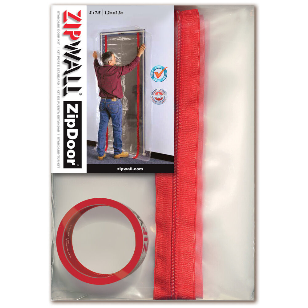 ZipWall ZDS 3' x 7' Zip Door Standard Doorway Dust Containment Kit ZipWall ZDS 3' x 7' Zip Door Standard Doorway Dust Containment Kit