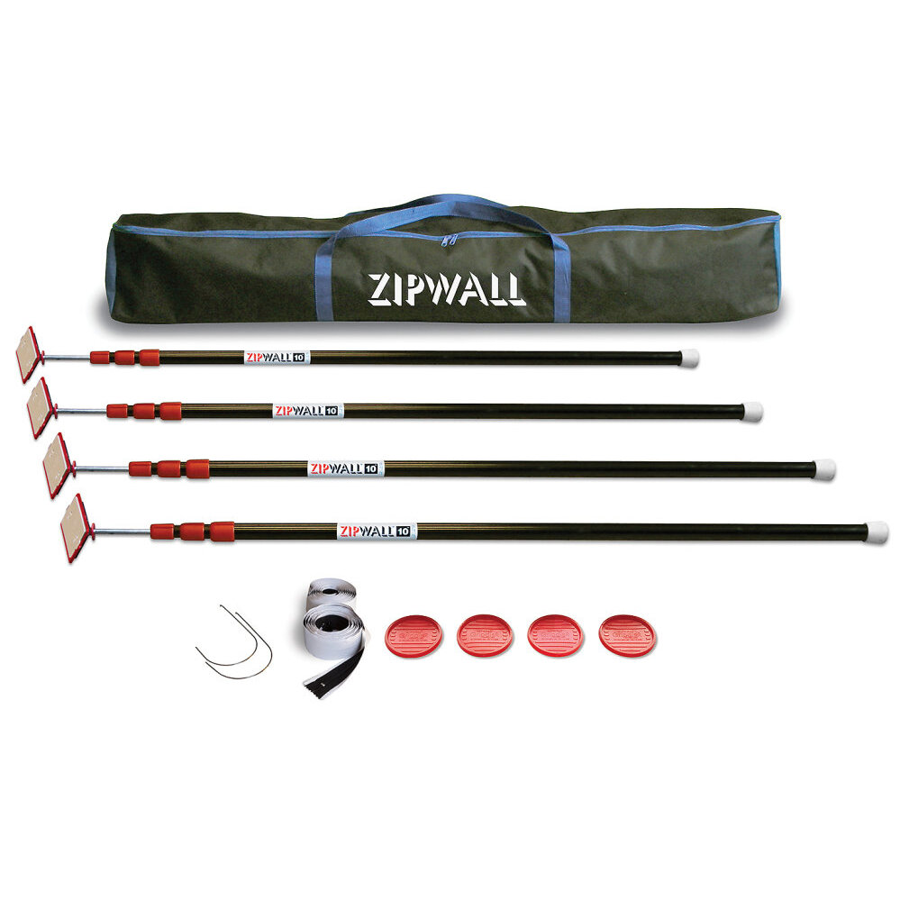 ZipWall ZP4  10' Spring-Loaded Poles for Dust Barriers - 4-per Package