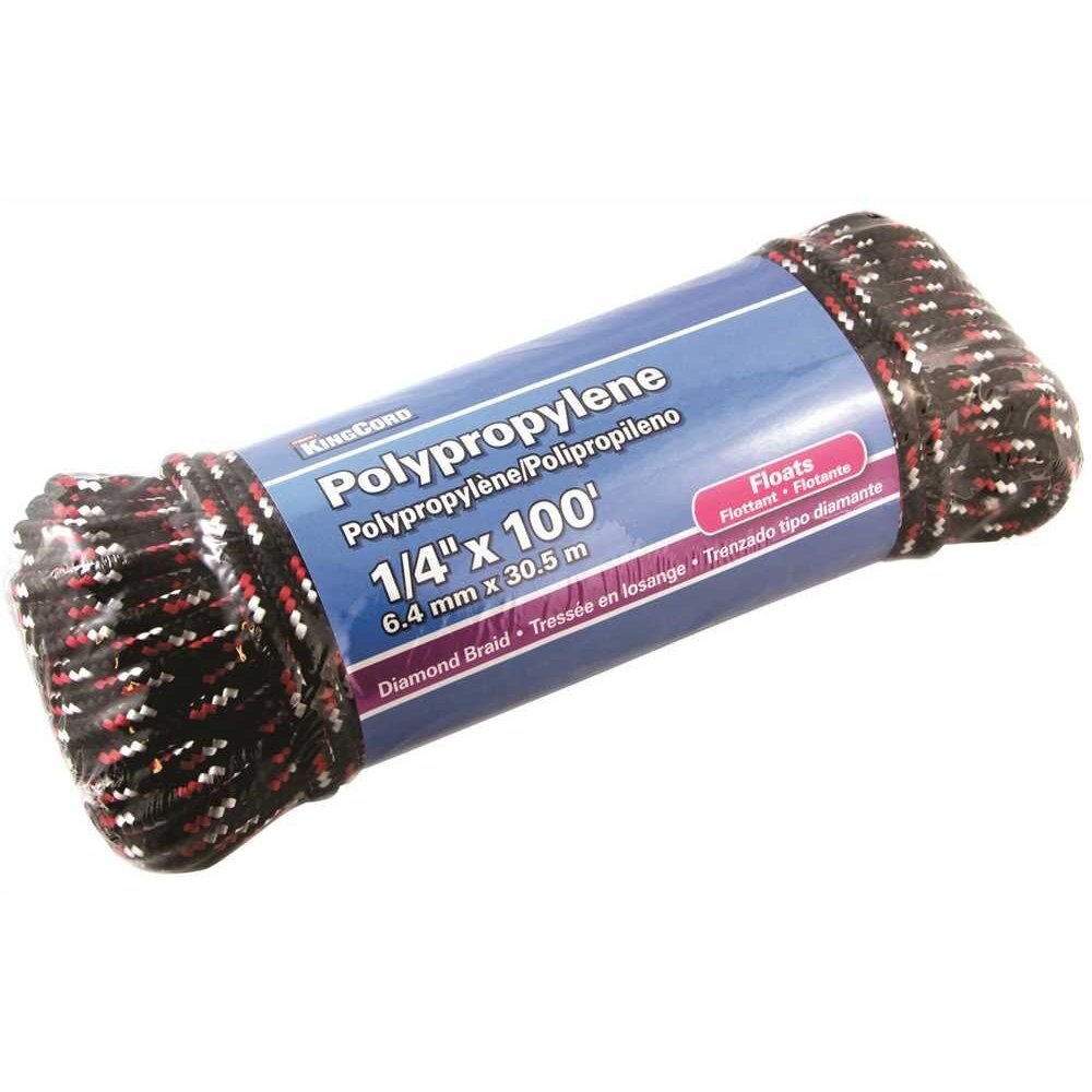 KingsCord 300011BGP04 1/4" x 100' Diamond Braid Polypropylene Rope (2466505) KingsCord 300011BGP04 1/4" x 100' Diamond Braid Polypropylene Rope (2466505)