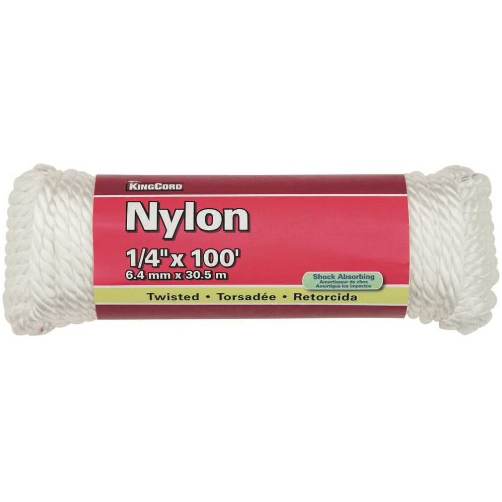 KingCord 300121BGTV1  1/4" x 100' Twisted Nylon Rope