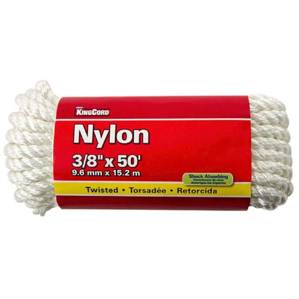 KingsCord 300131BGTV1 3/8" x 50' Twisted Nylon Rope (2466497) KingsCord 300131BGTV1 3/8" x 50' Twisted Nylon Rope (2466497)