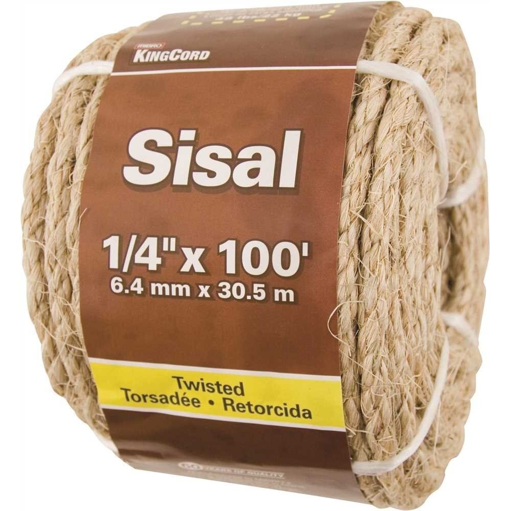 KingCord 300161BGV1   1/4" x 100' Natural Sisal Twisted Rope (2466513)