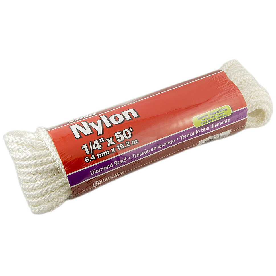 KingsCord 300271BGV1 1/4" x 50' Diamond Braid Nylon Rope (2466500) KingsCord 300271BGV1 1/4" x 50' Diamond Braid Nylon Rope (2466500)