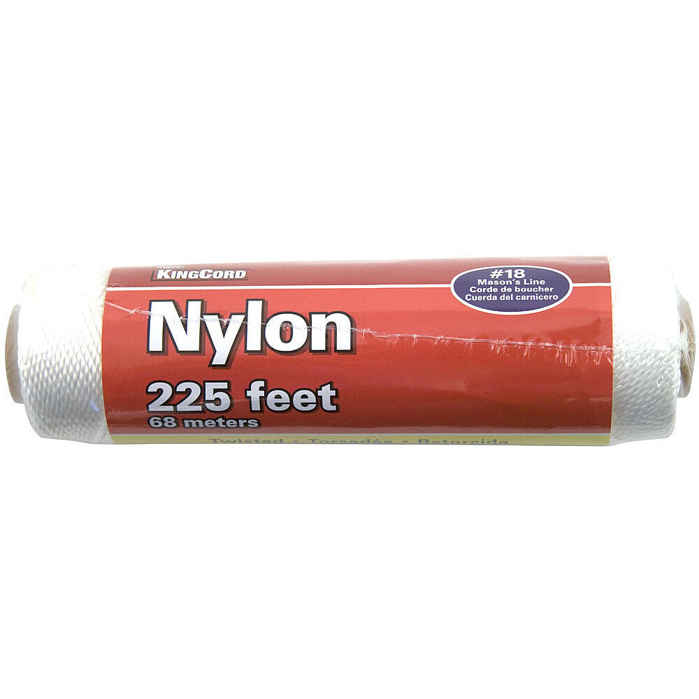 KingCord 302121BGP16  Mason Line #18 x 225' Roll White Twisted
