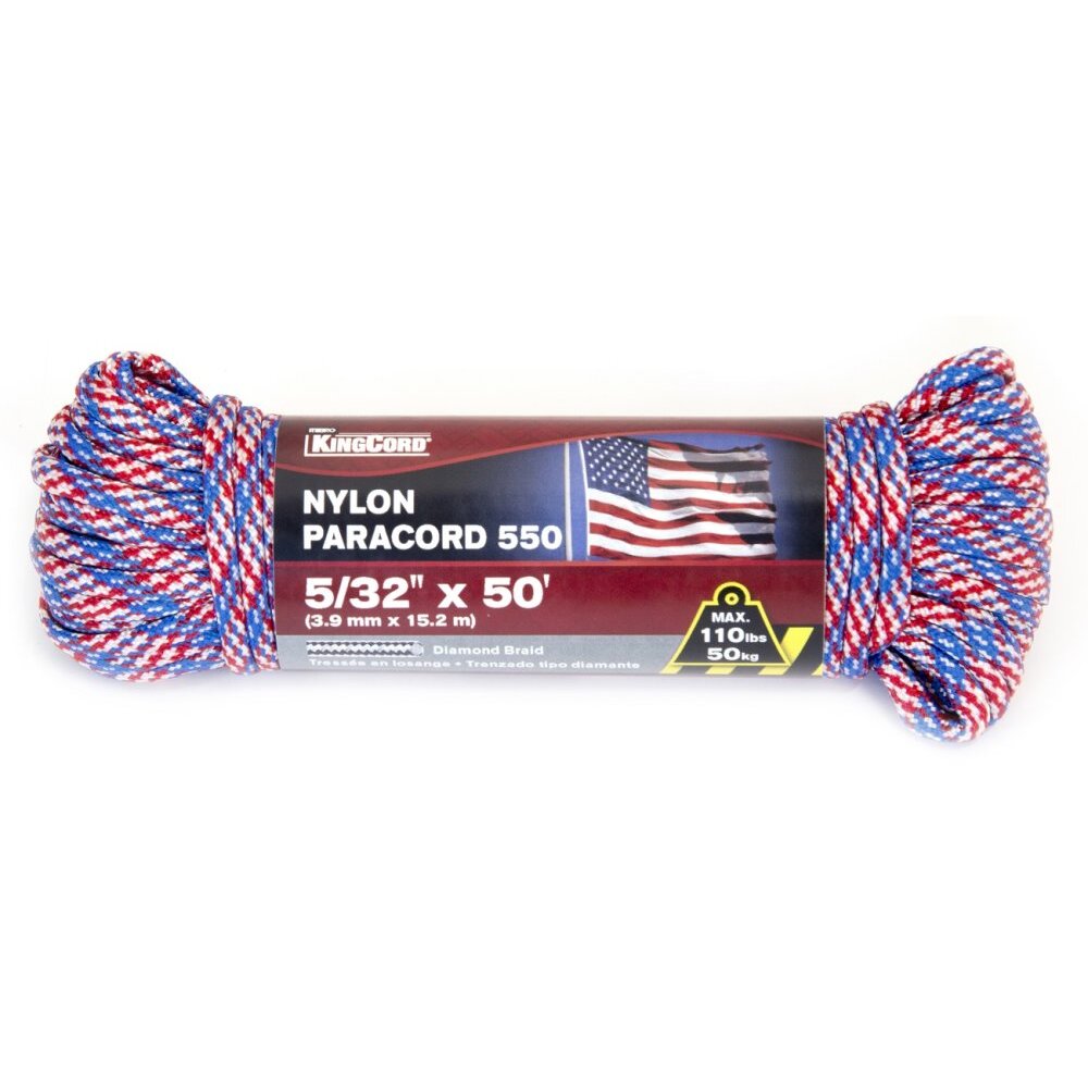 KingCord 302811BG  5/32" x 50' Nylon 550 Patriot Paracord