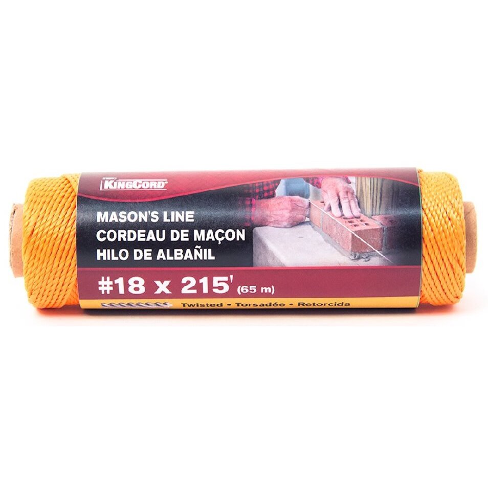 KinCord 308591BGV1  #18 x 215' Orange Twisted Mason's Line KinCord 308591BGV1  #18 x 215' Orange Twisted Mason's Line