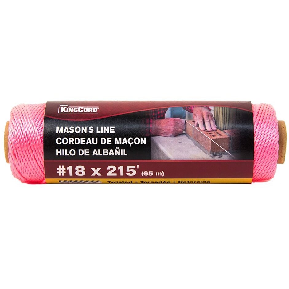 KingCord 308611BGV1  #18 x 215' Pink Twisted Mason's Line