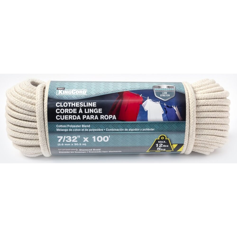KingCord 341891BG  7/32" x 100' Cotton/Poly Diamond Braid Clothesline