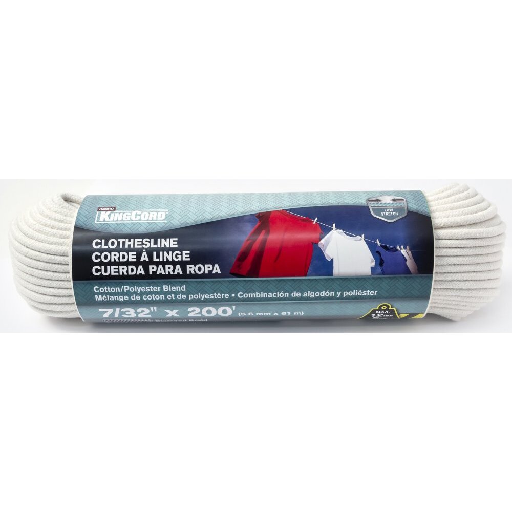 KingCord 341901BG  7/32" x 200' Cotton/Poly Diamond Braid Clothesline