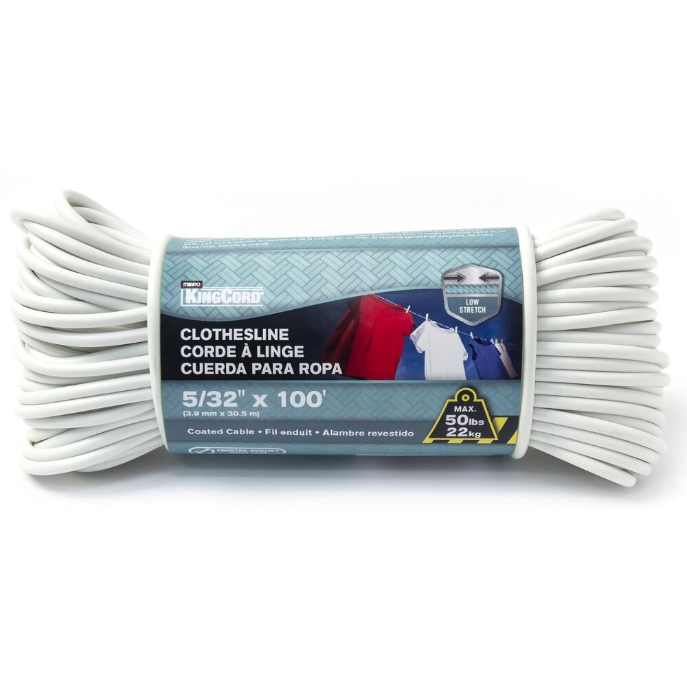 KingCord 341951BG  5/32" x 100' PVC Coated Polypropylene Rope Clothesline