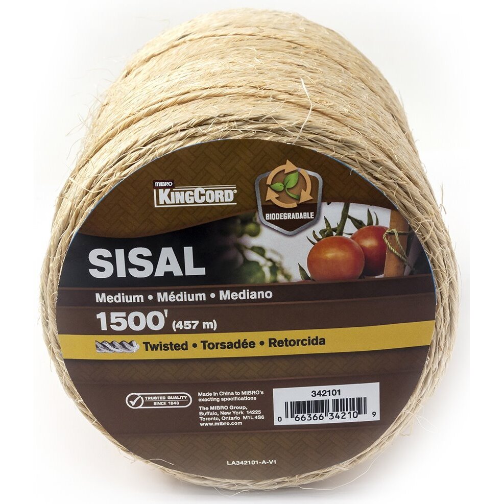 KingCord 342101BG  1500' 1 Ply Sisal Twisted Twine Rope
