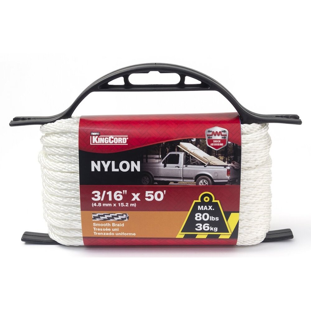 KingCord 342171BG 3/16" x 50' Nylon Smooth Braid Rope KingCord 342171BG 3/16" x 50' Nylon Smooth Braid Rope