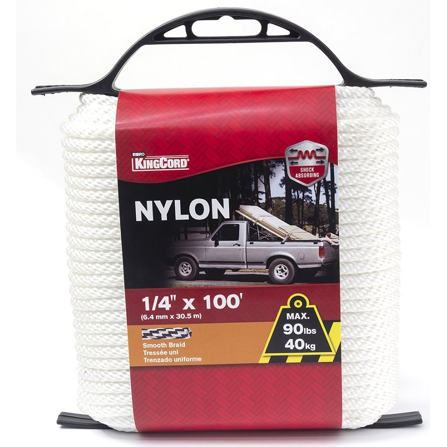 KingCord 342201BG 1/4" x 100' Nylon Smooth Braid Rope KingCord 342201BG 1/4" x 100' Nylon Smooth Braid Rope