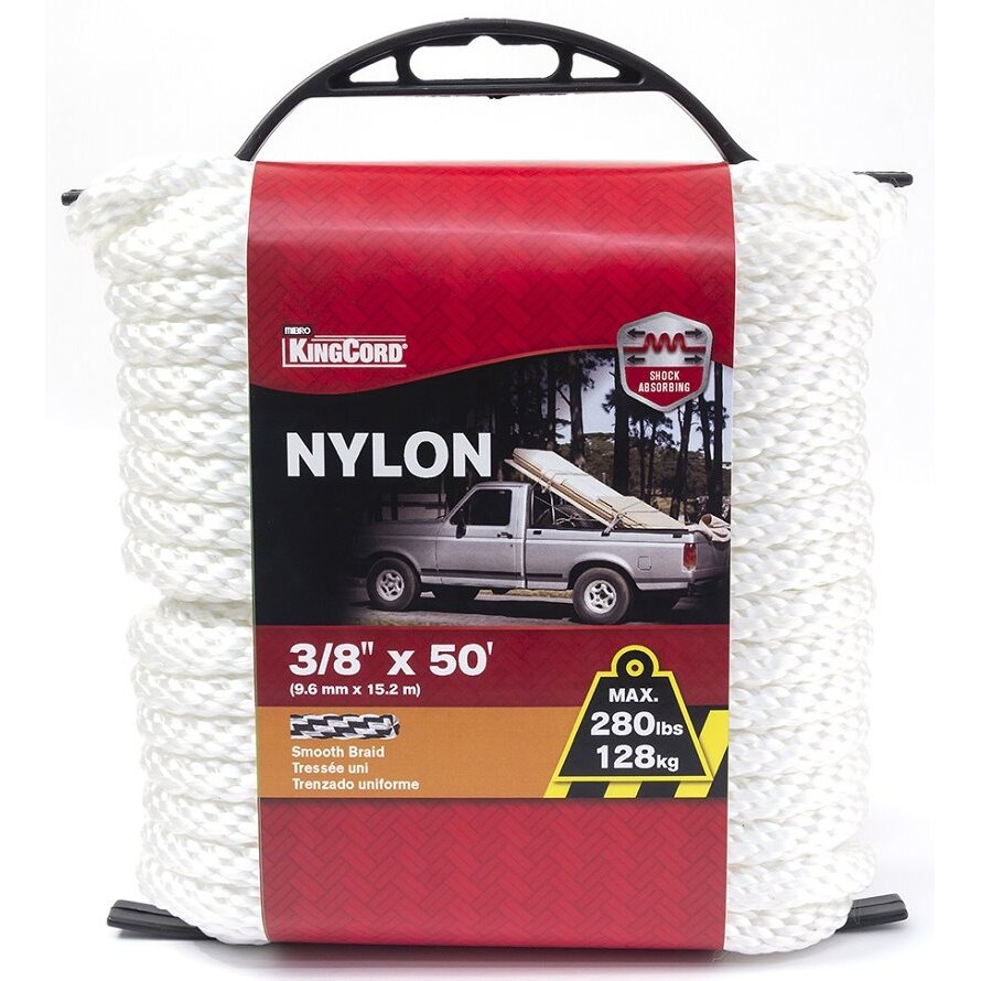 KingCord 342211BG  3/8" x 50' Nylon Smooth Braid Rope