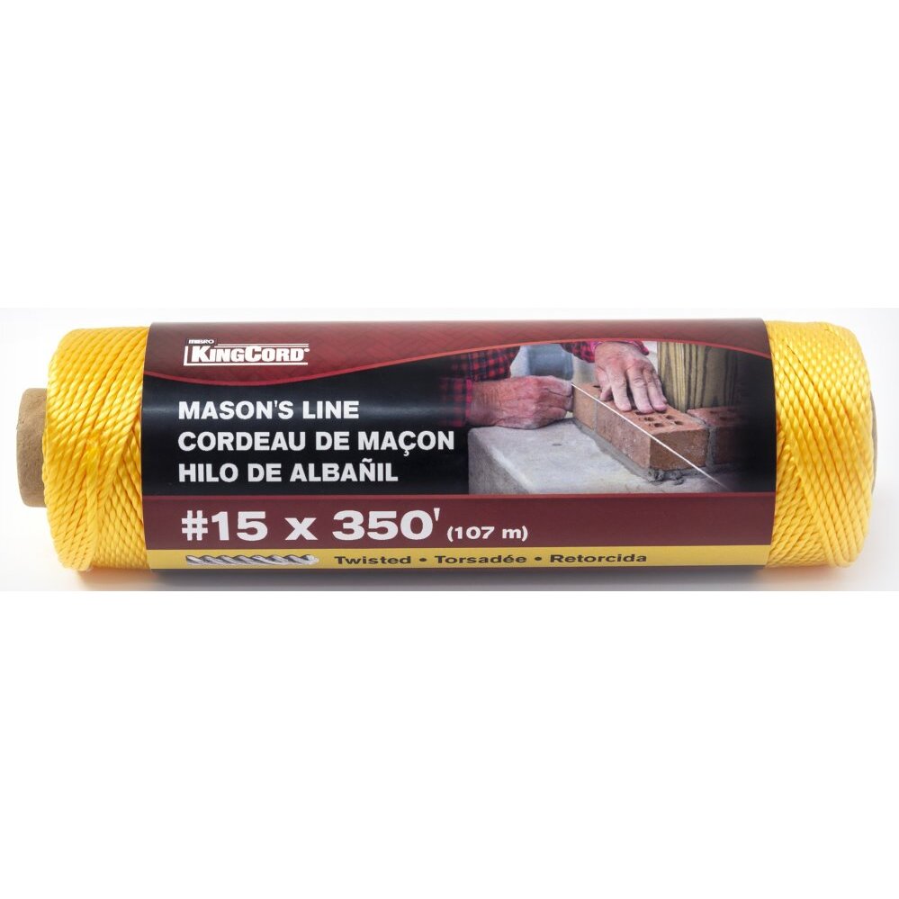 KingCord 342331BG  #15 x 350' Polypropylene Twisted Gold Mason Line