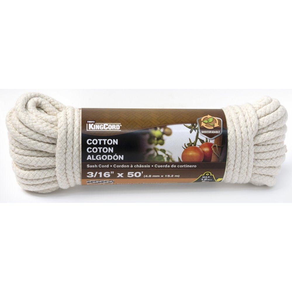 KingCord 343991BG 3/16" x 50' Natural Cotton Cord KingCord 343991BG 3/16" x 50' Natural Cotton Cord