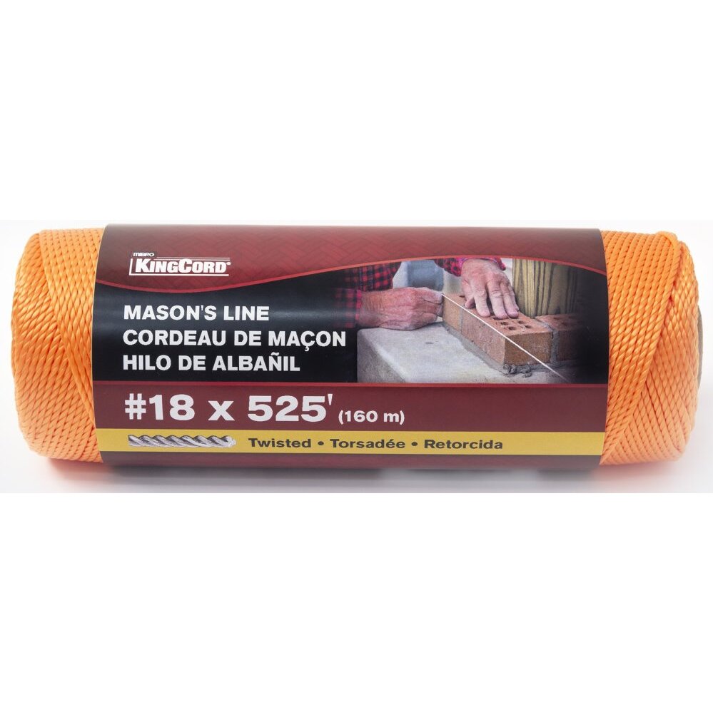 KingCord 344071BG  #18 x 525' Polypropylene Twisted Orange Mason Line