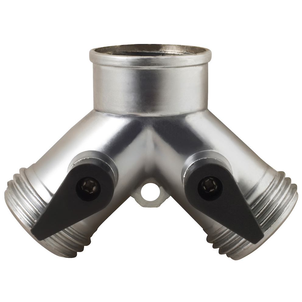 Melnor 312S Metal 2-Way Hose Valve with Shut Off Valve Melnor 312S Metal 2-Way Hose Valve with Shut Off Valve