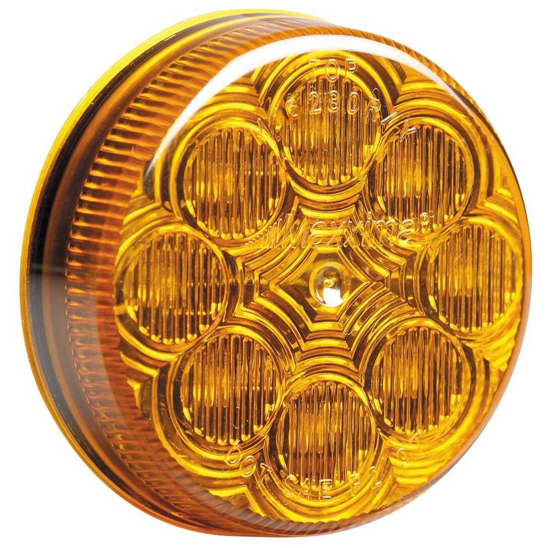 Maxxima M16280Y  2-1/2" Round Amber Clearance/Marker Light  8 LED's New Circular Pattern