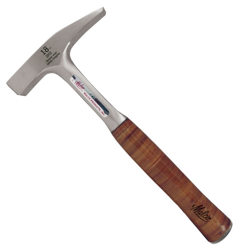 Malco SH3  18 oz Sheet Metal Hammer with Leather Grip