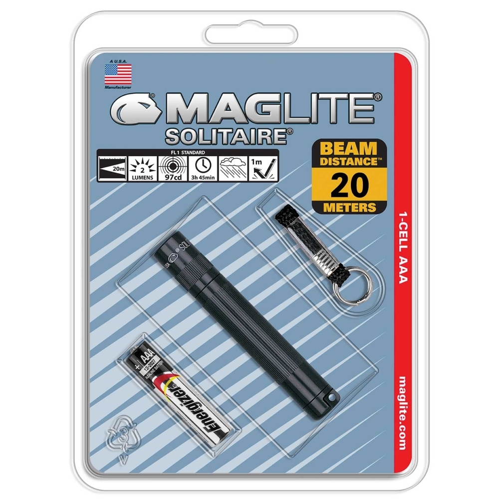 MagLite K3A016  Solitaire Incandescent 1-Cell AAA Flashlight Black