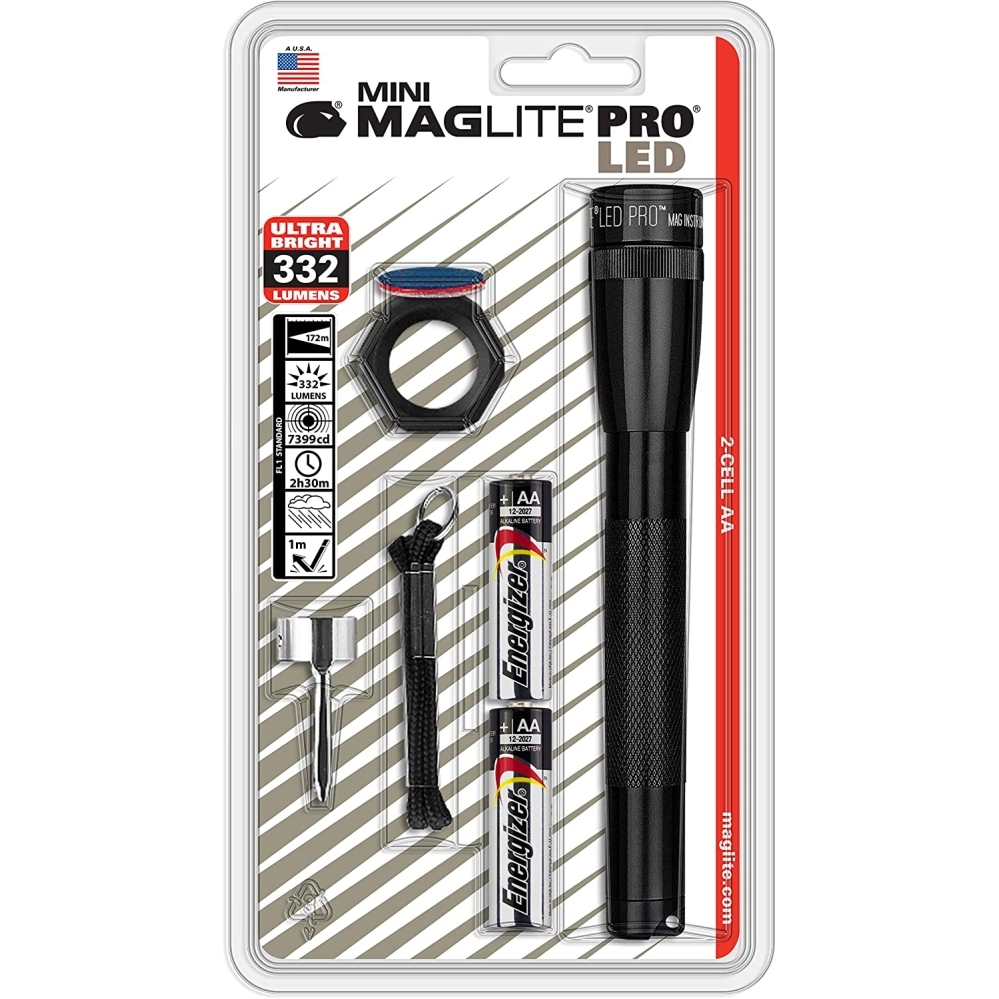 MagLite SP2P01C Maglite LED Mini Pro Flashlight 2Aa Black MagLite SP2P01C Maglite LED Mini Pro Flashlight 2Aa Black