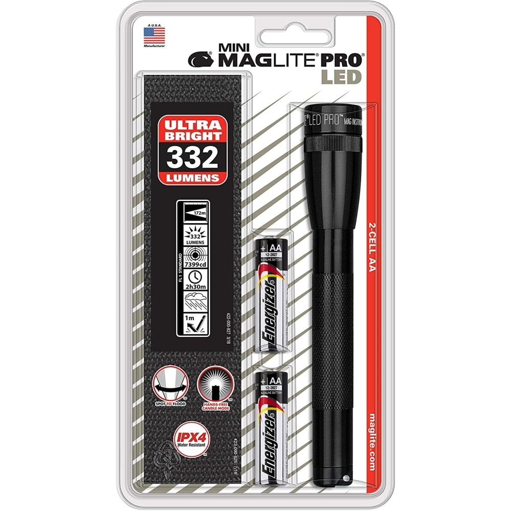 MagLite SP2P01H Flashlight Maglite Mini Pro LED Black with Holster MagLite SP2P01H Flashlight Maglite Mini Pro LED Black with Holster