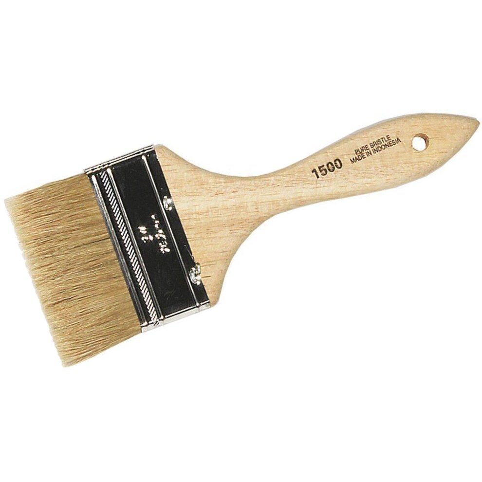 Linzer 1500-3  White Chinese Bristle 3" Economy Paint Brush for Latex Paints, Chip and Touch-up