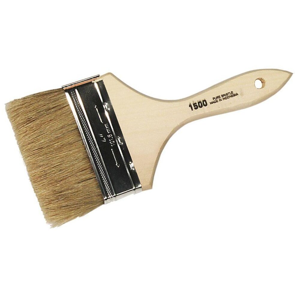 Linzer 1500-4  White Chinese Bristle 4" Economy Paint Brush for Latex Paints, Chip and Touch-up