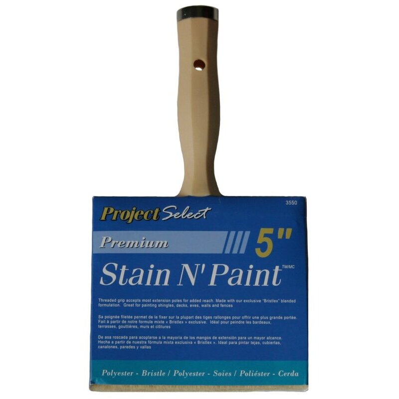 Linzer 3550-5  Project Select 5" Polyester Flat Trim Block Brush for Rough Surfaces