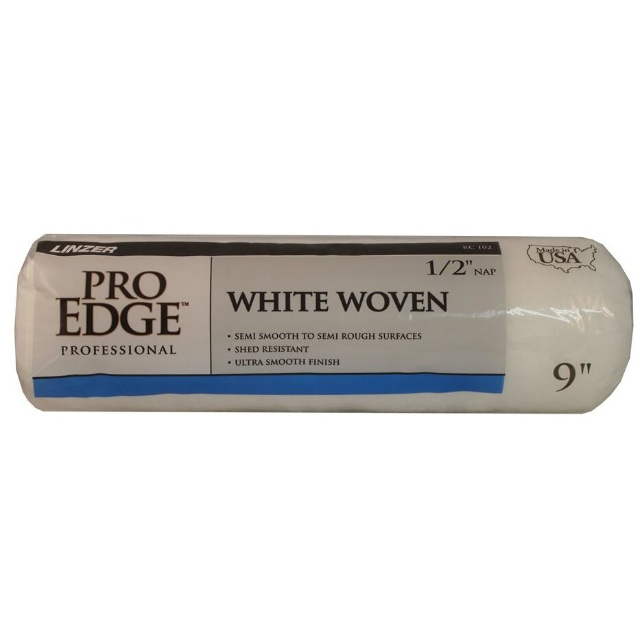 Linzer RC102-9  Pro Edge 1/2" x 9" White Woven Roller Cover