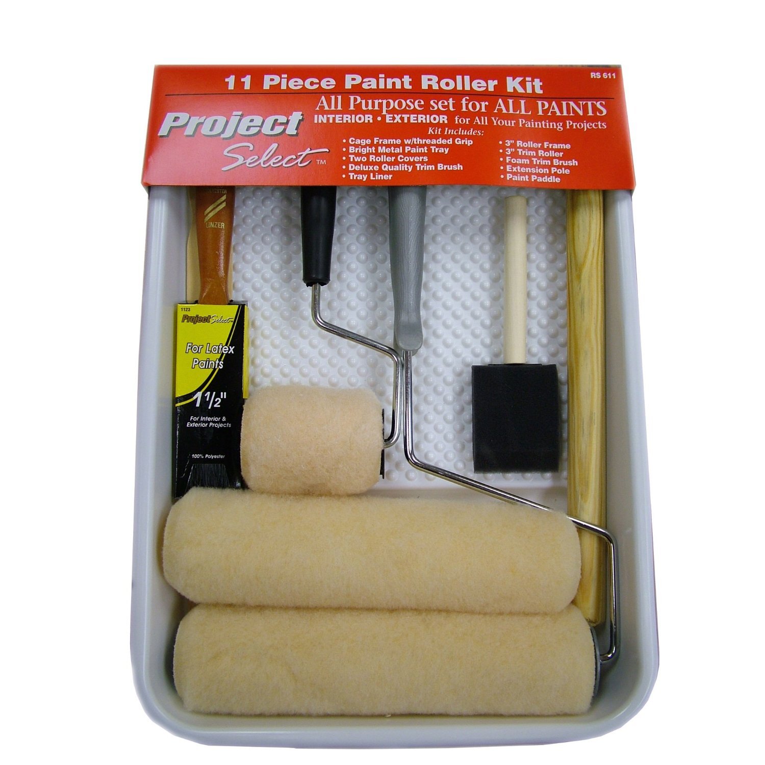 Linzer RS611 11-Piece Paint Roller and Tray Set Linzer RS611 11-Piece Paint Roller and Tray Set