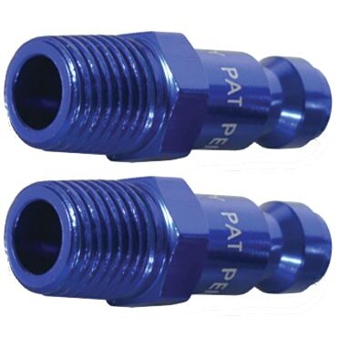 Legacy A72440C-2PK  ColorConnex Blue Type C Automotive 1/4" Body x 1/4" Male NPT Quick-Disconnect Plug - Carded (CP1) - 2 per Package