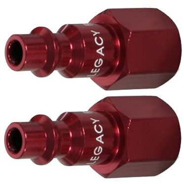 Legacy A73430D-2PK  ColorConnex Red Type D Industrial 1/4" Body x 1/4" Female NPT Quick-Disconnect Plug - Carded (CP20) - 2 per Package