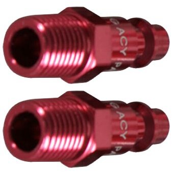 Legacy A73440D-2PK  ColorConnex Red Type D Industrial 1/4" Body x 1/4" Male NPT Quick-Disconnect Plug - Carded (CP21) - 2 per Package