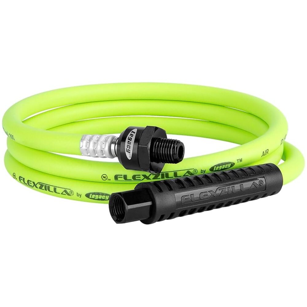 Legacy HFZ1405YW2B  Flexzilla 1/4" x 5' Swivel Whip Air Hose with 1/4" MNPT Ball Swivel x 1/4" FNPT