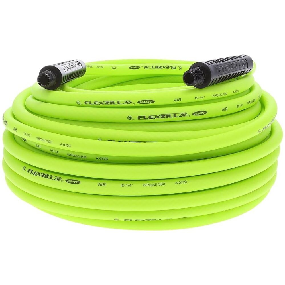 Legacy HFZ14100YW2  Flexzilla 1/4" X 100' Air Hose Assembly with 1/4" Male NPT Fittings