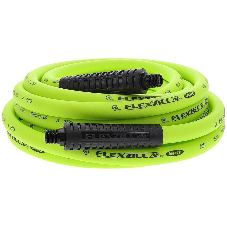 Legacy HFZ3825YW2  Flexzilla 3/8" x 25' Air Hose Assembly with 1/4" Male NPT Fittings