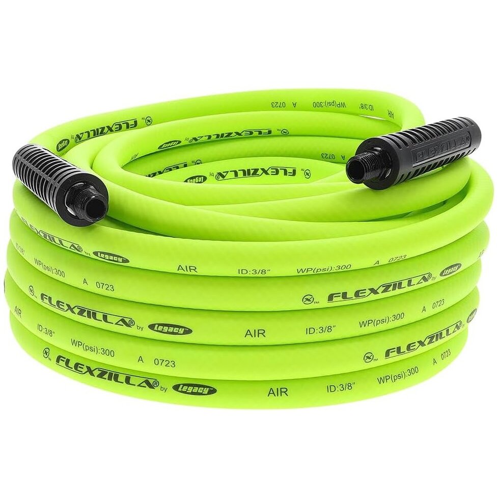 Legacy HFZ3850YW2  Flexzilla 3/8" x 50' Air Hose Assembly with 1/4" Male NPT Fittings