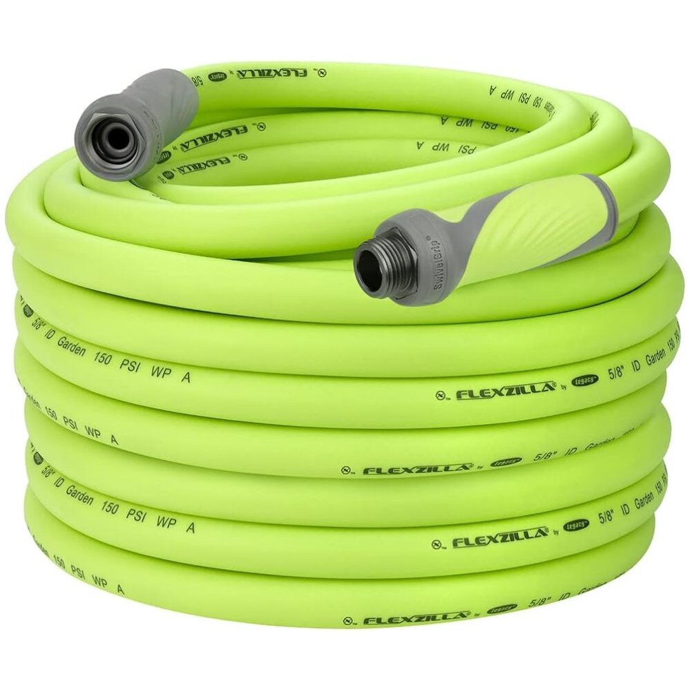 Legacy HFZG5100YWS Flexzilla SwivelGrip 5/8" x 100' Garden Water Hose Assembly with 3/4" Fittings Legacy HFZG5100YWS Flexzilla SwivelGrip 5/8" x 100' Garden Water Hose Assembly with 3/4" Fittings