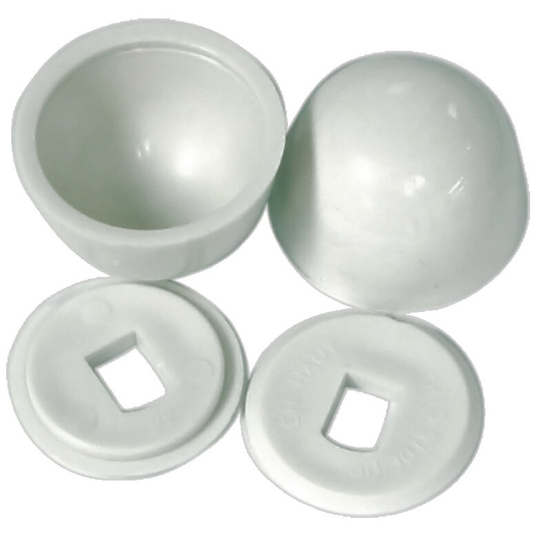 Lincoln 100880  Round Toilet Bolt Caps - White - 2 per Package