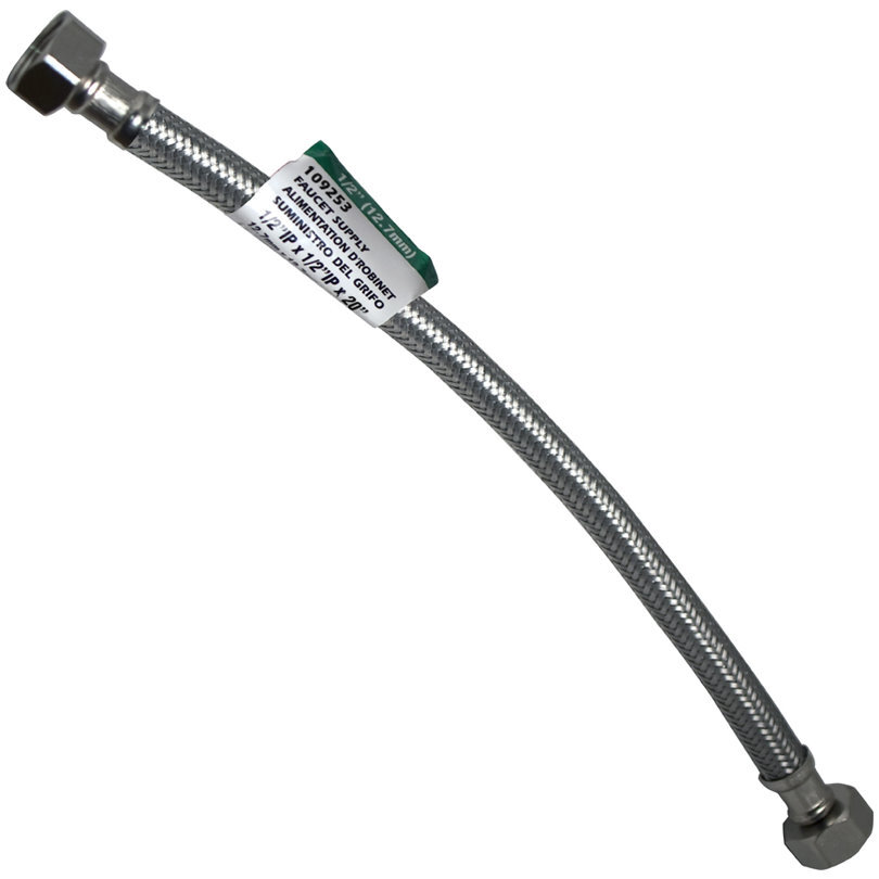 Lincoln 109253  1/2" FIP Stainless Steel Lavatory Supply Line - 20" Length