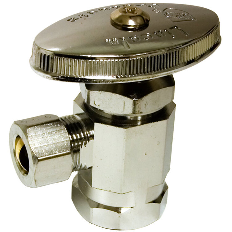 Lincoln 109351  1/2" FIP x 3/8" OD Comp Nut Standard Angle Supply Valve Stop