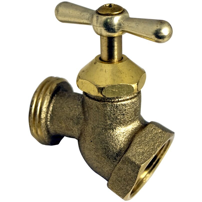 Lincoln 290434  1/2" Female Inlet No Kink Hose Bibb Imported - Brass