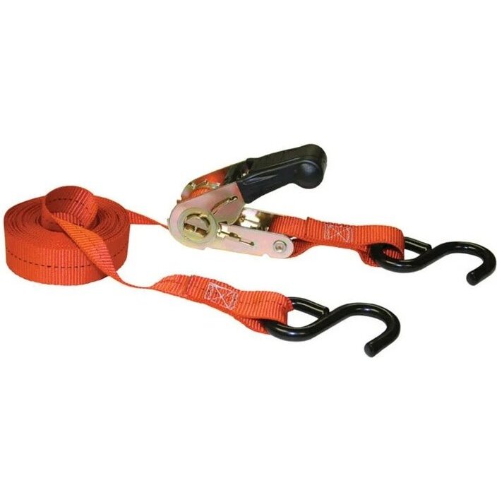 Keeper 85513  1" x 13' Ratchet Tie-Down Strap with Vinyl Coated S-Hooks