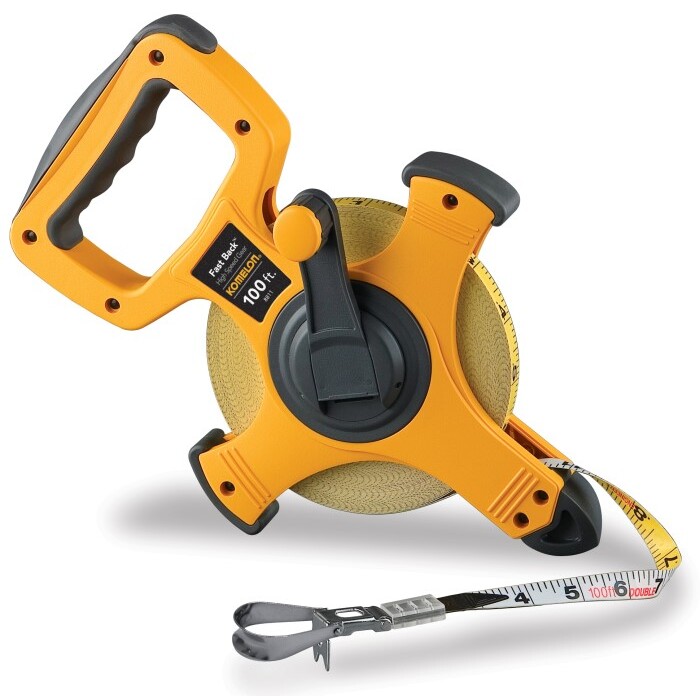 Komelon 8811  100' x 1/2" Fast Back Fiberglass Open Reel Tape Measure - 3x Hign Speed Gear Winding Handle