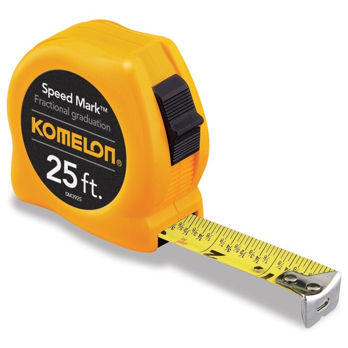 Komelon SM3925  25' x 1" Speed Mark Fractional Graduation Steel Power Tape Measure