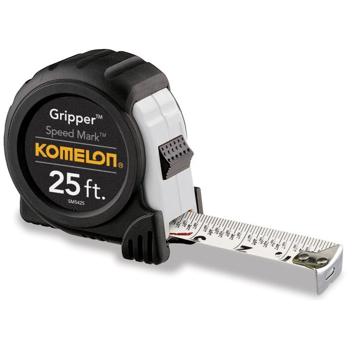 Komelon SM5425  25' x 1" Gripper Speed Mark Fractional Graduation Tape Measure