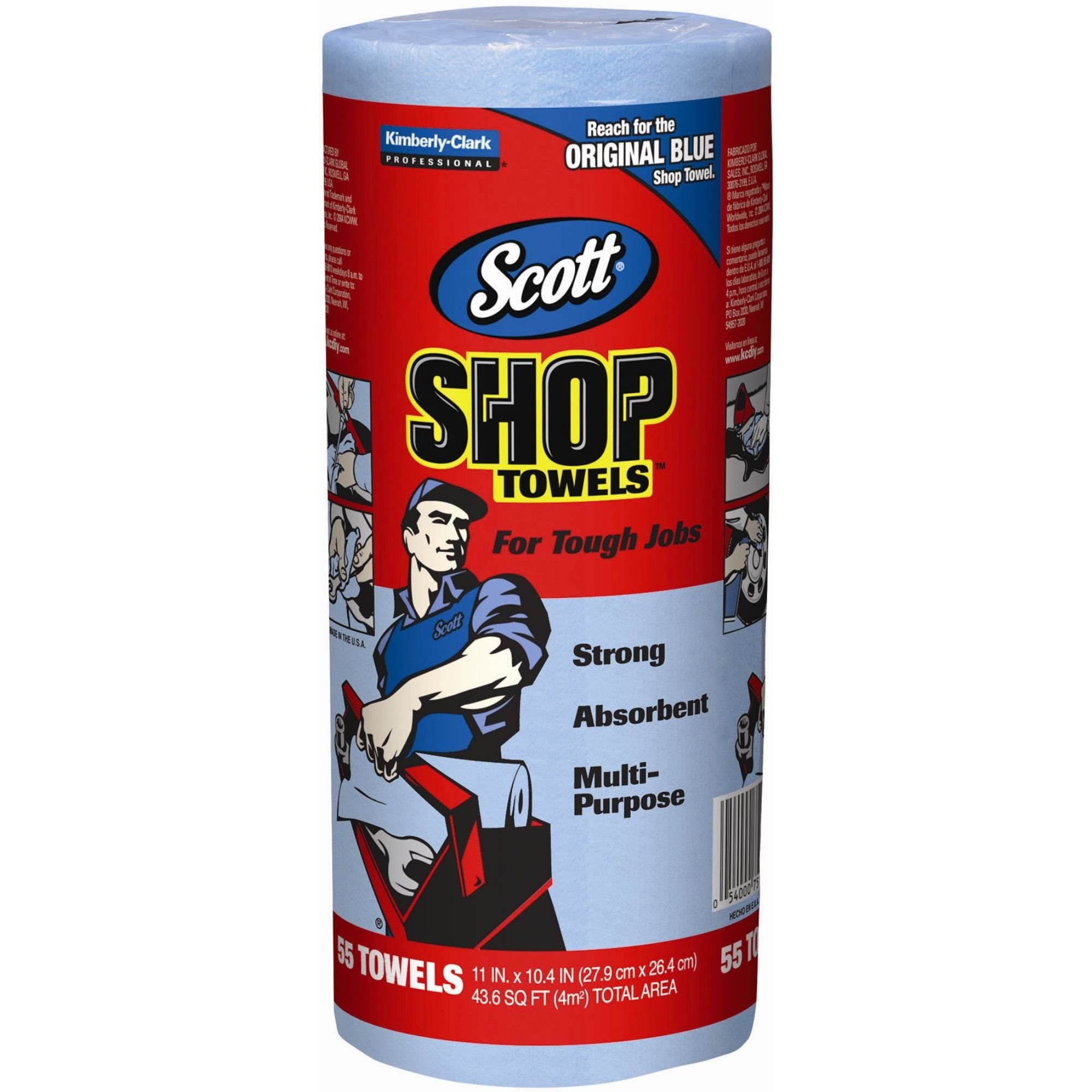 Kimberly-Clark 75130 Scott Blue Shop Towels On A Roll - 55 Sheets Per Roll (75147) Kimberly-Clark 75130 Scott Blue Shop Towels On A Roll - 55 Sheets Per Roll (75147)