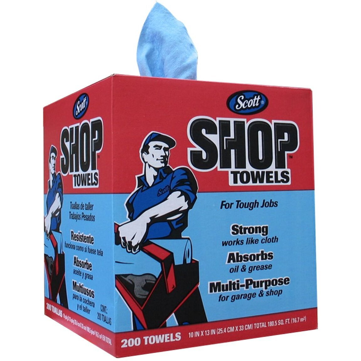Kimberly-Clark 75190  Scott Blue Shop Towels In A Box - 200 Sheets Per Box